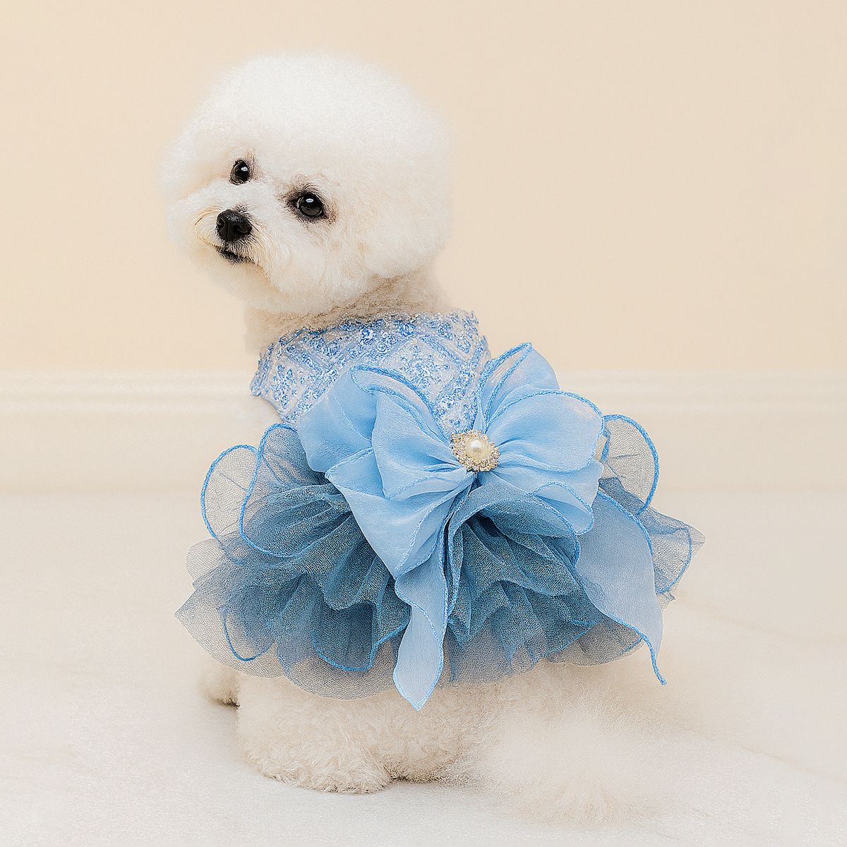 Robe de mariage Galaxie bleue detail