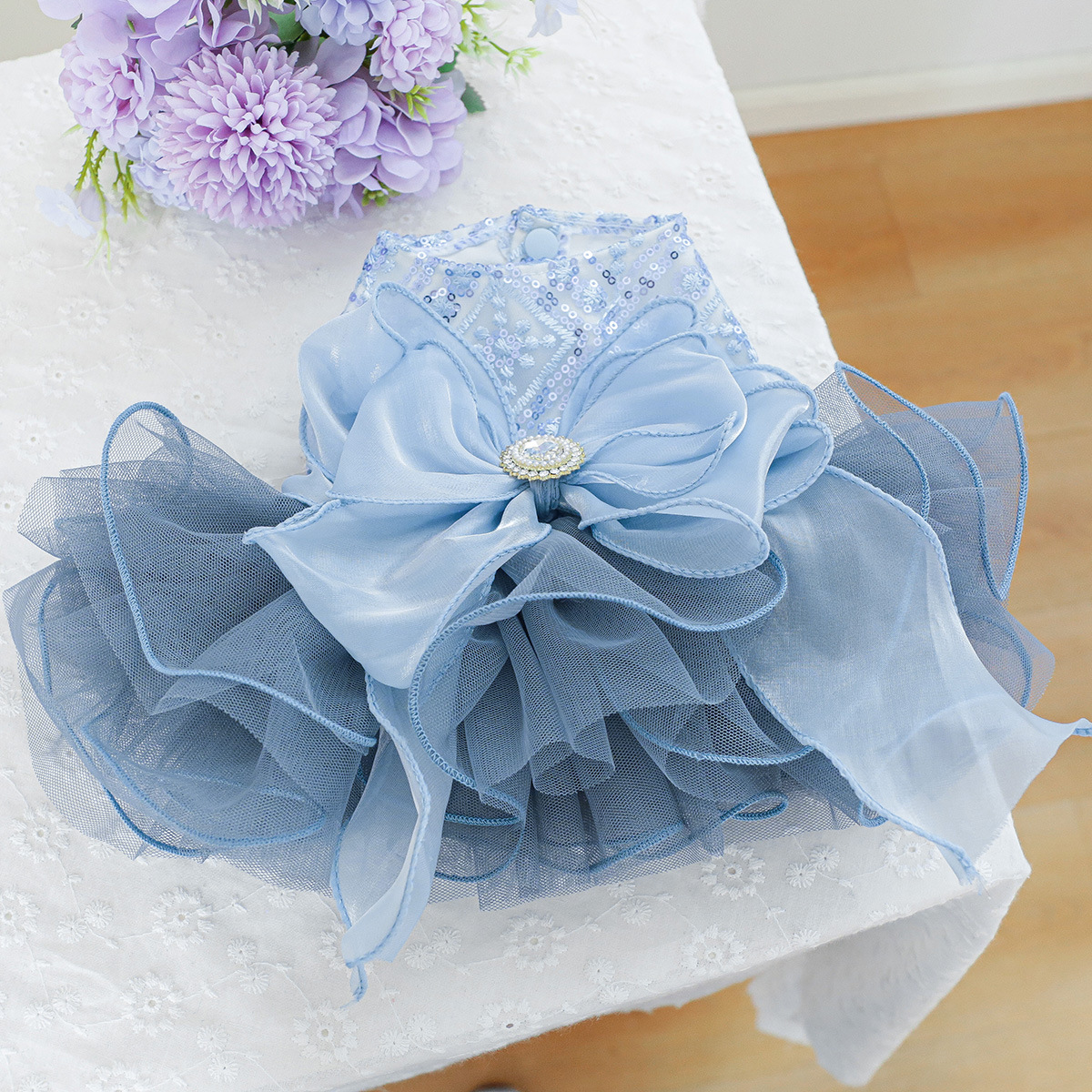 Robe de mariage Galaxie bleue detail