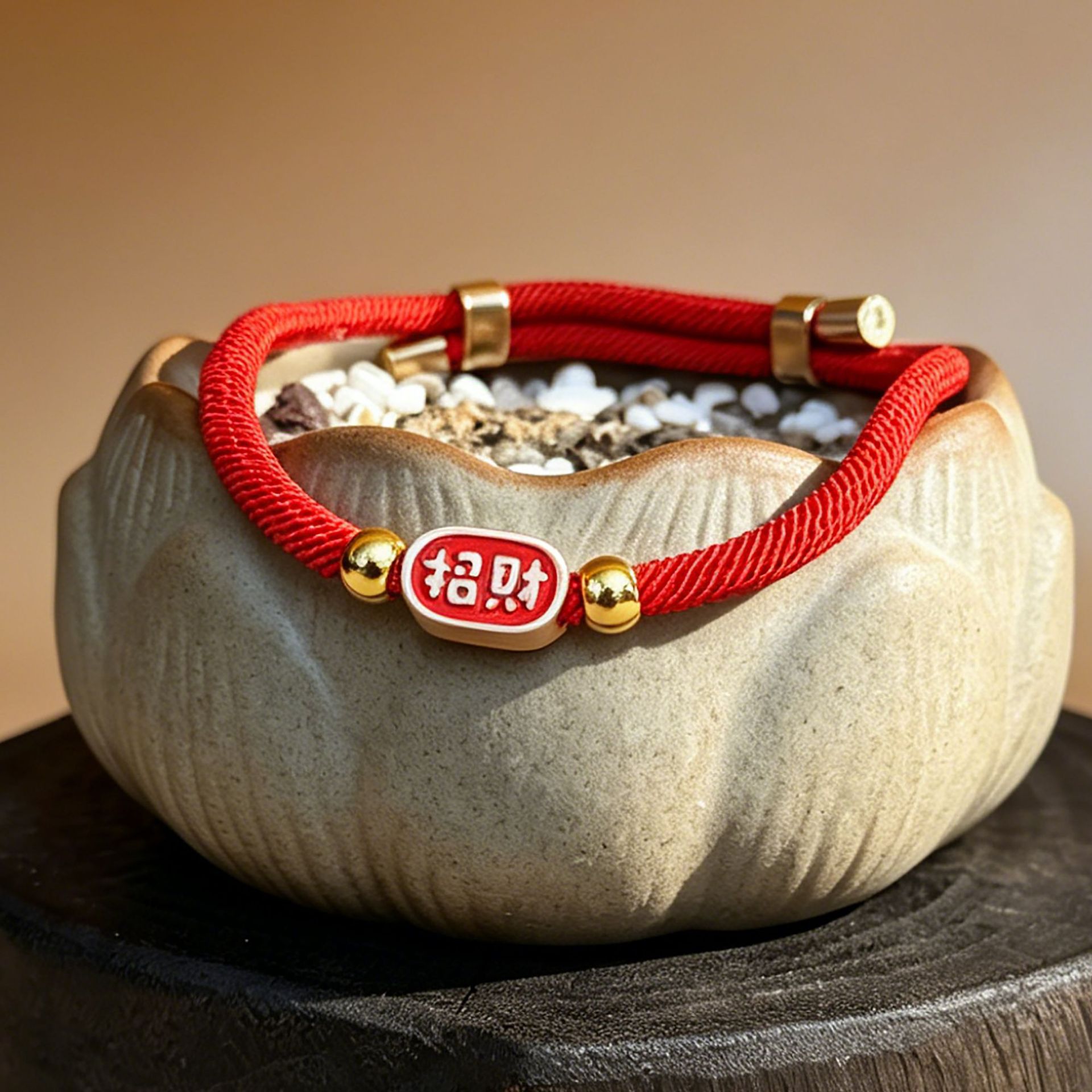 Protective Red String Necklace detail