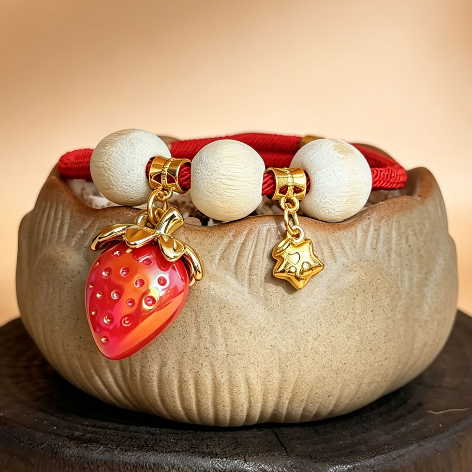 Protective Red String Necklace detail